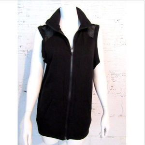 Fabletics Black Zip Up Vented Athletic Vest